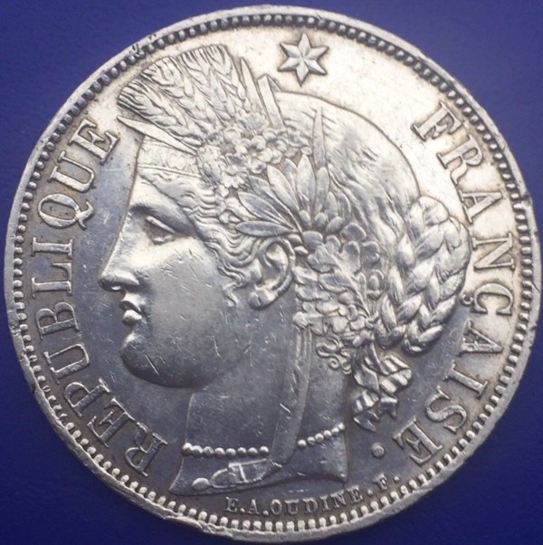Monnaie Argent, 5 Francs CERES 1870 A Paris