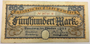 Allemagne Billet 500 Mark Bamberg 1922 Reichsbanknote