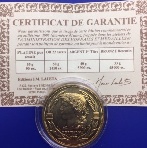 Médaille bronze, Europa Ecu 1990