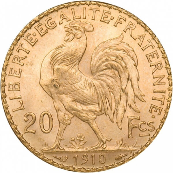 20 francs or Coq Marianne 1910