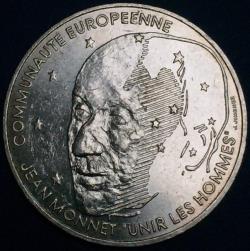 Monnaie, 100 francs argent, Jean Monnet, 1992