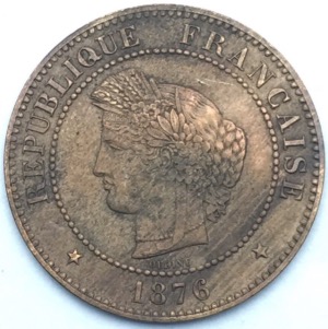 Ceres 5 centimes 1876 A