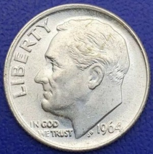 états-unis d'Amérique One Dime Roosevelt 1964 argent