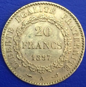 20 Francs or Génie debout 1897