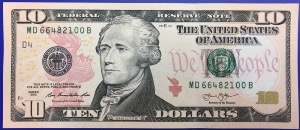 Billet de 10 dollars, Etats-Unis, 2013, Cleveland, NEUF