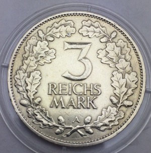 Allemagne Weimar 3 Reichsmark 1925 A