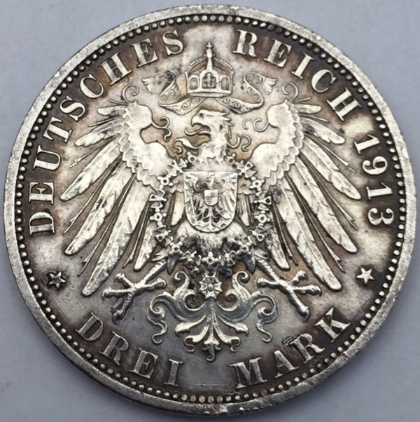 Preussen Drei Mark 1913 A