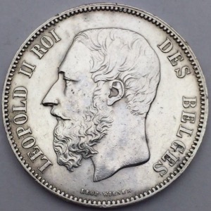 5 Francs 1873 Léopold II Roi des Belges