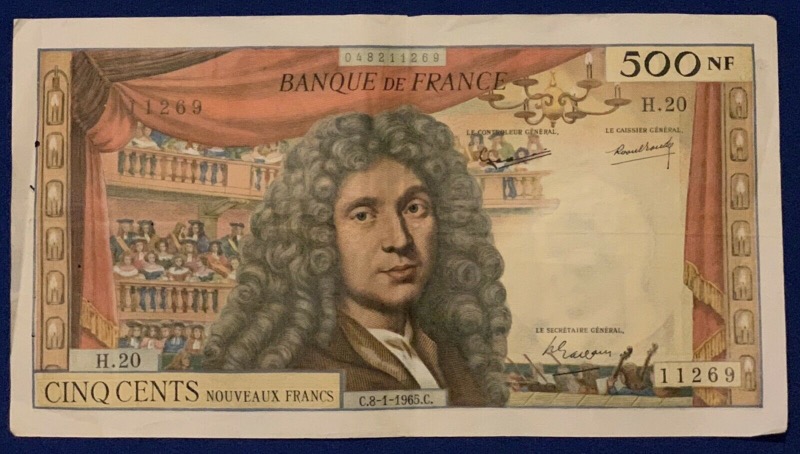 500 Francs Molière 8-1-1965 H.20