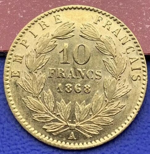 10 Francs Or Napoléon III Tête Laurée 1868 A