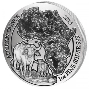 1 oz argent buffle Rwanda 2015