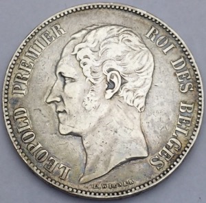 Belgique 5 francs Léopold 1er 1850