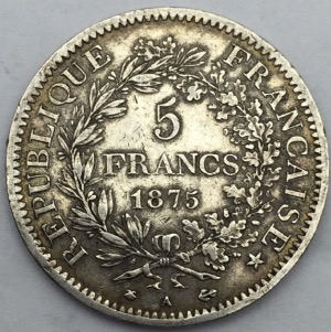 5 francs Hercule 1875 petit A