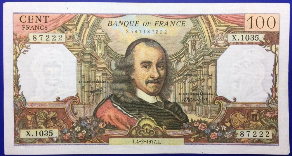 France, Billet, 100 francs Corneille 1977
