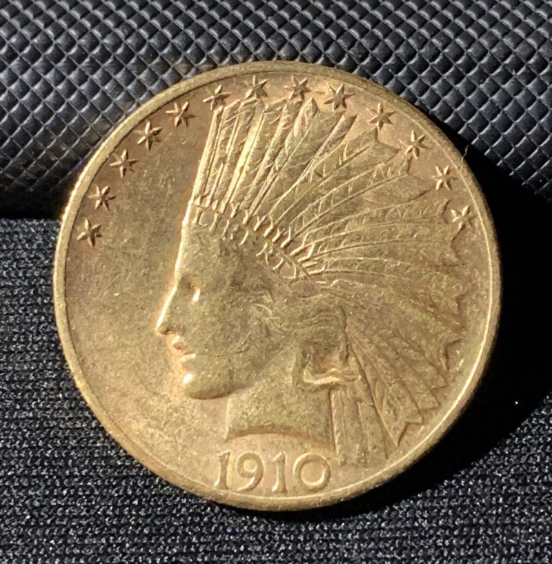 10 Dollars or Indien États Unis 1910 San Francisco