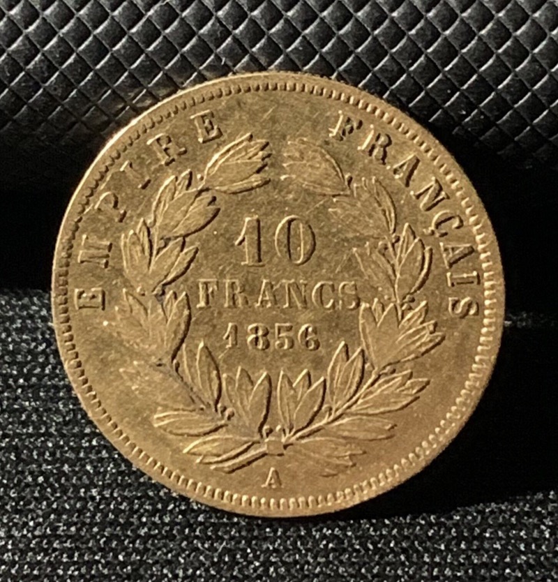 10 Francs or Napoleon III Tête Nue 1856A