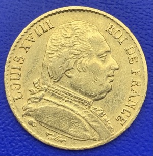 20 Francs or Louis XVIII Buste Habillé 1814 A