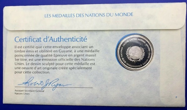 Médaille Argent massif des nations du Monde - GUYANE
