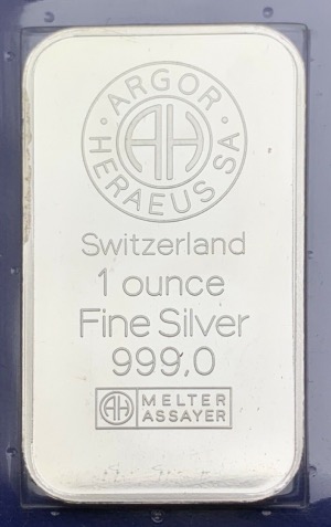 Lingot argent 1 Once 999 Suisse Argor Heraeus Neuenburger See Neuf Scellé