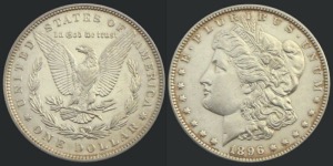 Etats-Unis, One Dollar Morgan, 1896, Philadelphie argent