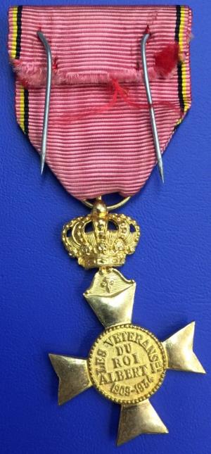 Médaille Croix des Vétérans 1909 - 1934 Belgique 3 Palmes