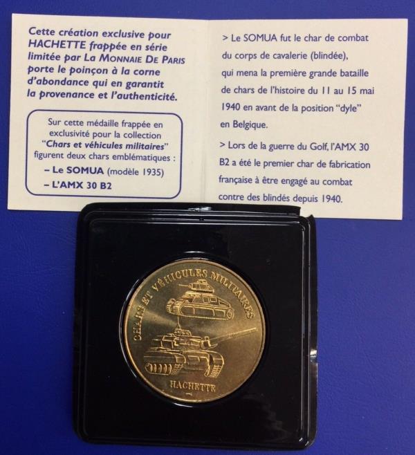 Monnaie de Paris Médaille Hachette Chars et véhicules militaires