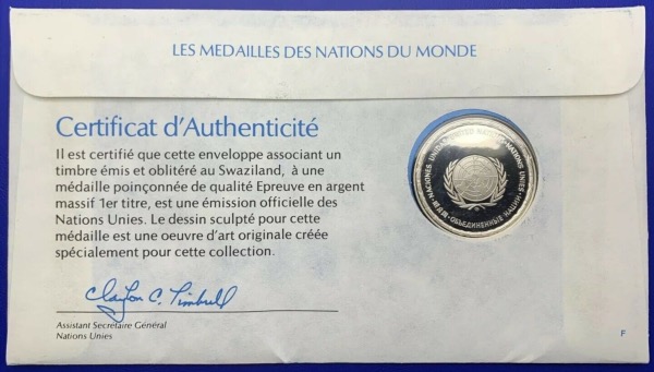Médaille Argent massif des nations du Monde - SWAZILAND