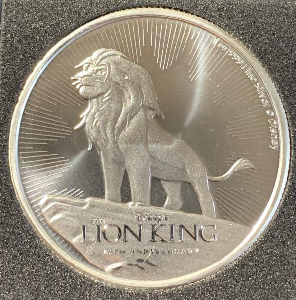 1 Oz argent NIUE 2 Dollars Le Roi Lion 2019 sous capsule