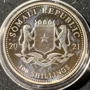 1 Oz Argent 2021 Somalie Elephant