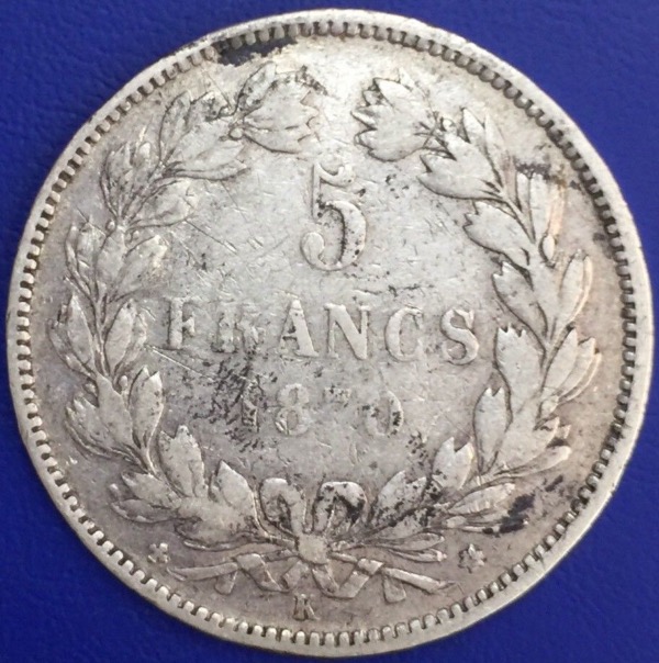 5 Francs CERES 1870 K sans légende E.A OUDINE
