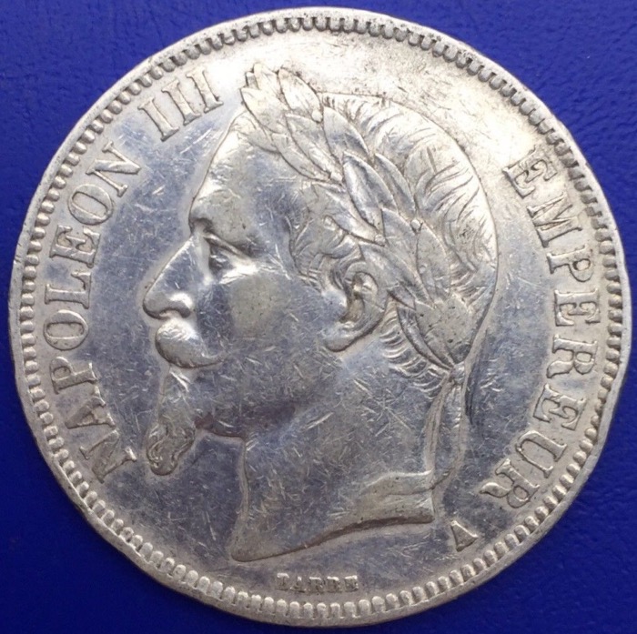 Monnaie argent,  5 francs Napoléon III, 1867 A, Paris