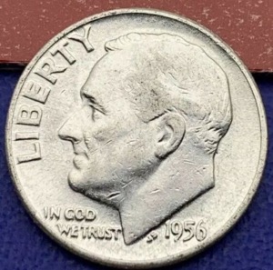 Pièce USA One Dime Roosevelt 1956 argent