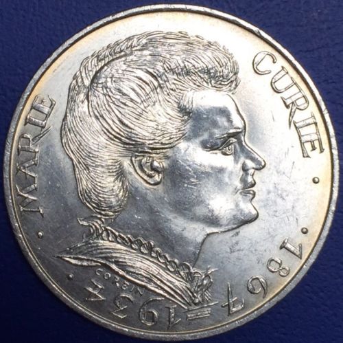 Piece 100 francs Marie Curie 1984