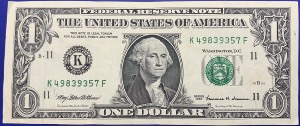 Etats-Unis, Billet 1 dollar Dallas 1999, Washington