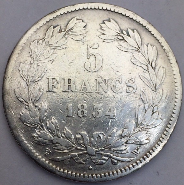 Louis Philippe I 5 francs 1834 W