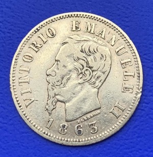 10 Lire or Emmanuel II 1863 Italie