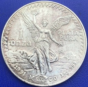 Mexique 1 once Libertad 31,10g argent 1991