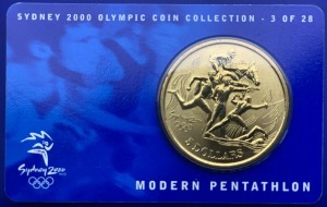 Australie, 5 Dollars Elisabeth 2, Sydney 2000, Modern Pentathlon