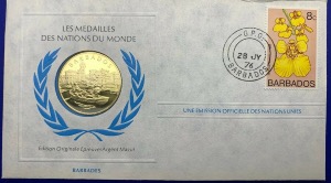 Médaille Argent massif des nations du Monde - BARBADES