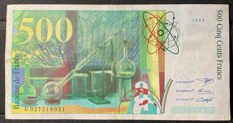 500 Francs Pierre et Marie Curie 1994