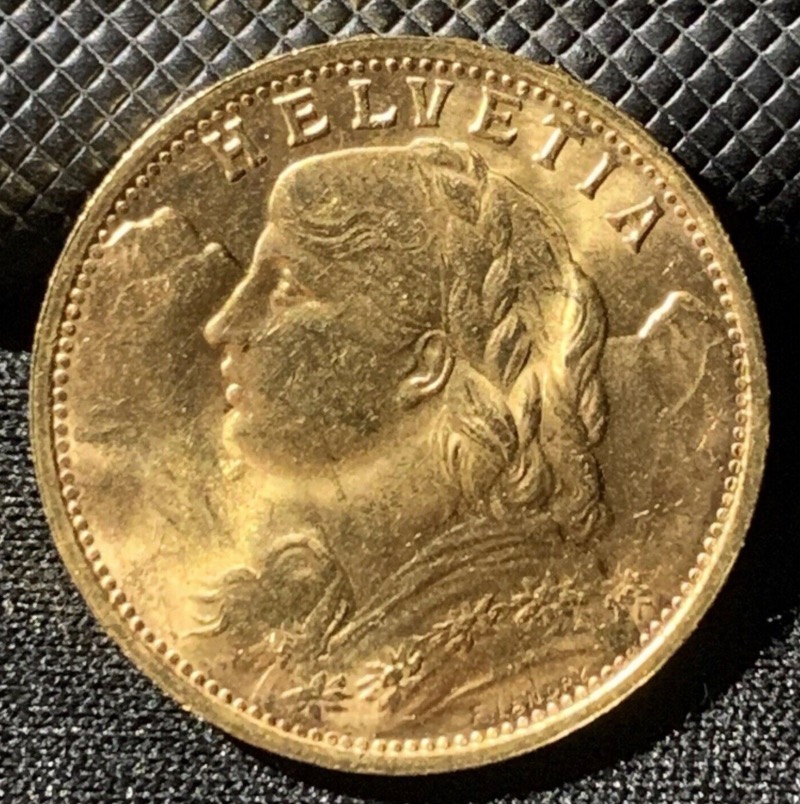 20 Francs Suisse 1935 Vreneli or