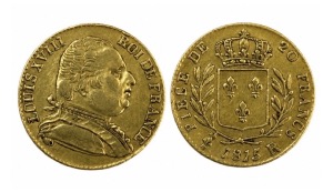 20 Francs or Louis XVIII 1815 R Londres