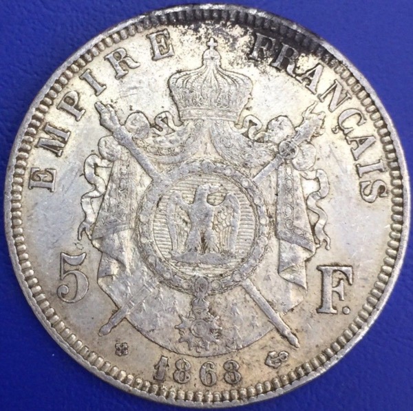 5 francs Napoléon III 1868 BB