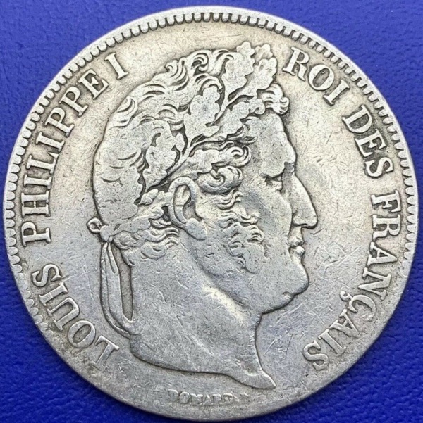 Pièce argent, France, Louis Philippe I, 5 francs, 1838 A