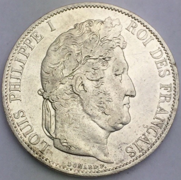 5 francs Louis Philippe Ier 1844 BB