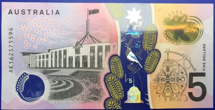 Billet, Australie, 5 Dollars Polymère
