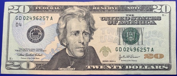 Etats-Unis, Billet 20 dollars Cleveland 2004, Jackson