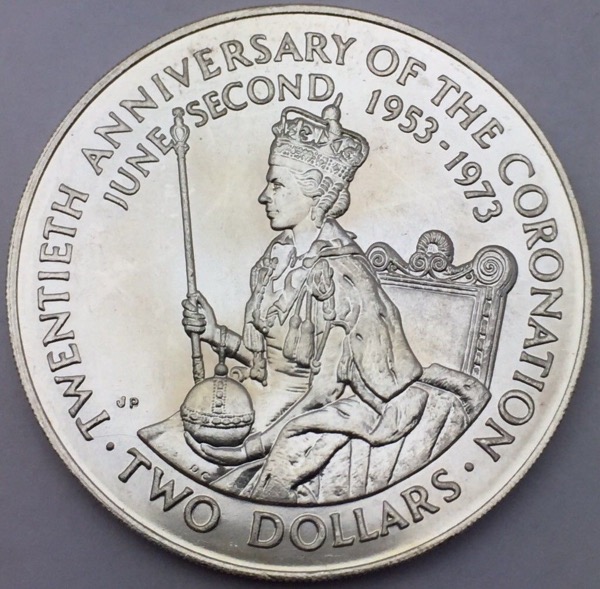 Cook Islands 2 dollars 1973 Elizabeth II