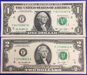 États-Unis, billets 1 et 2 dollars 2013, Atlanta