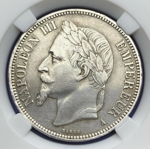 5 Francs Napoléon III Tête Laurée 1868 A TTB+